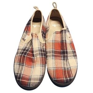 Sanuk Men's Plaid Fall Colors Slip-On Loafers Casual Comfort Shoes‎ Cabincore